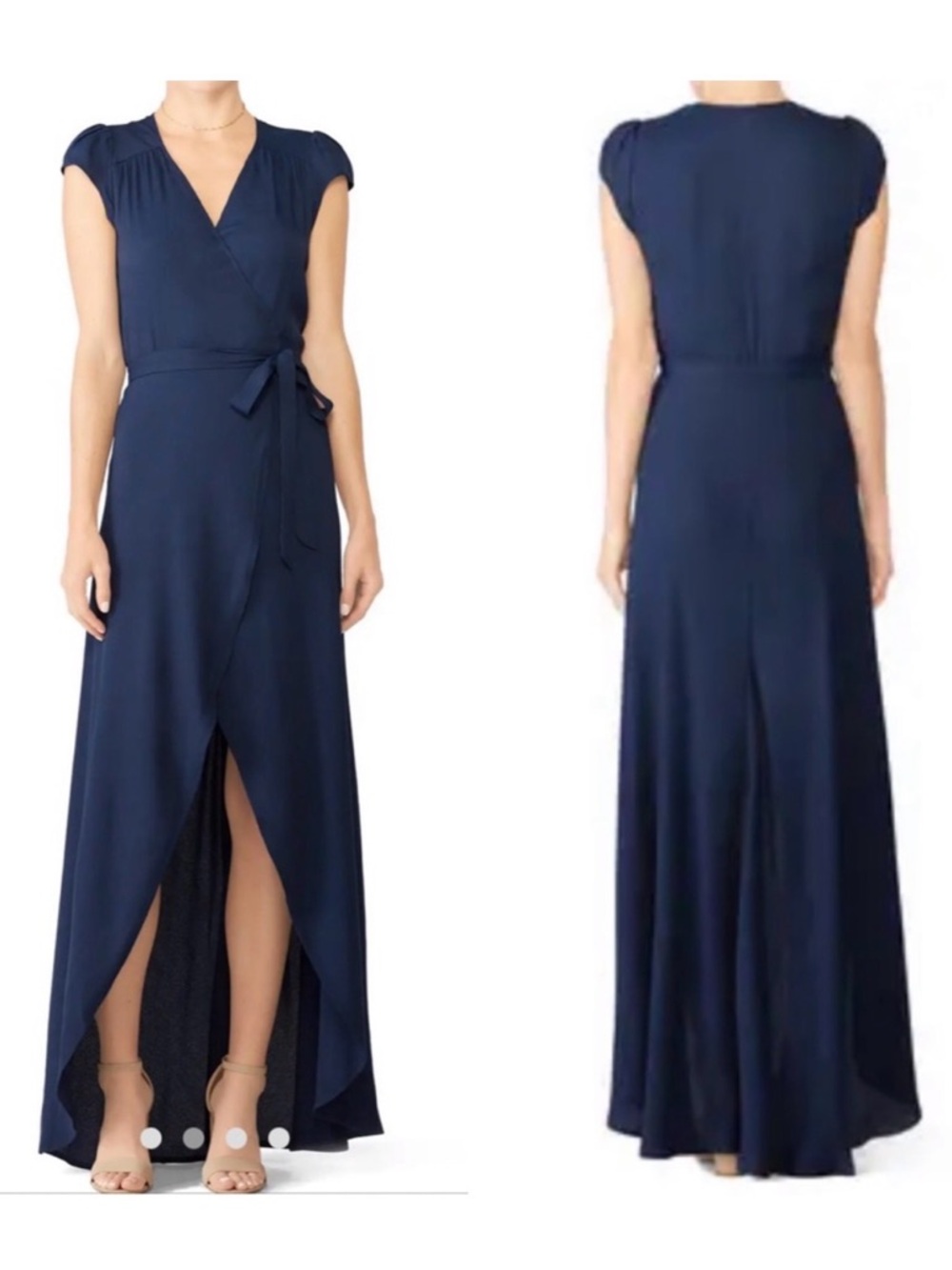 Reformation Navy Wrap Maxi Dress